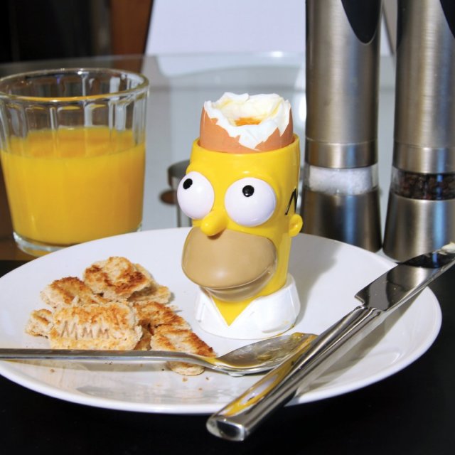 The Simpsons Egg Cup With Toast Stamp And Cutter