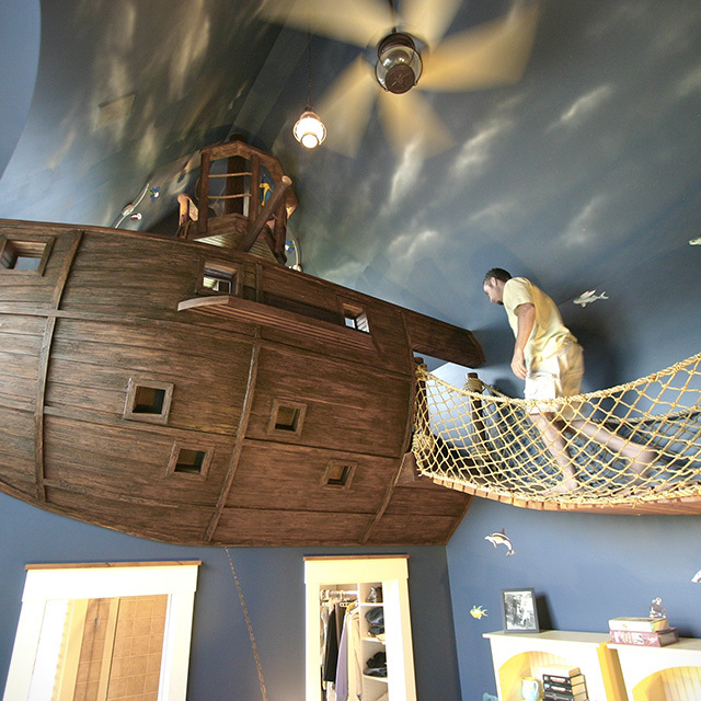 Pirate Ship Bedroom by Kuhl Design + Build