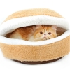 Windproof Cat Bed House Shell Nest Kitten Litter Thermal Hiding 