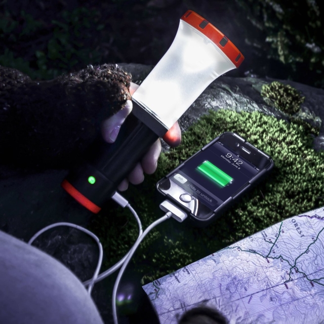 LED Flashlight Lantern and Portable Charging Station for USB Devices